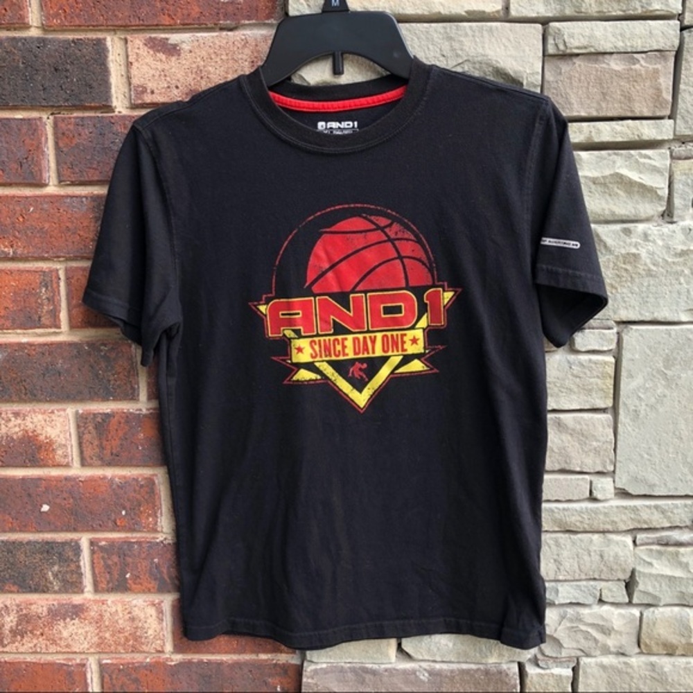 And1 Black Basketball Tshirt Boys 14/16